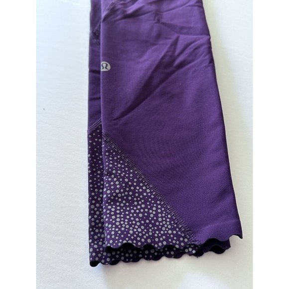 Lululemon 6 Tight Stuff Reflective Dots Scallop Ankle Purple - Picture 5 of 16
